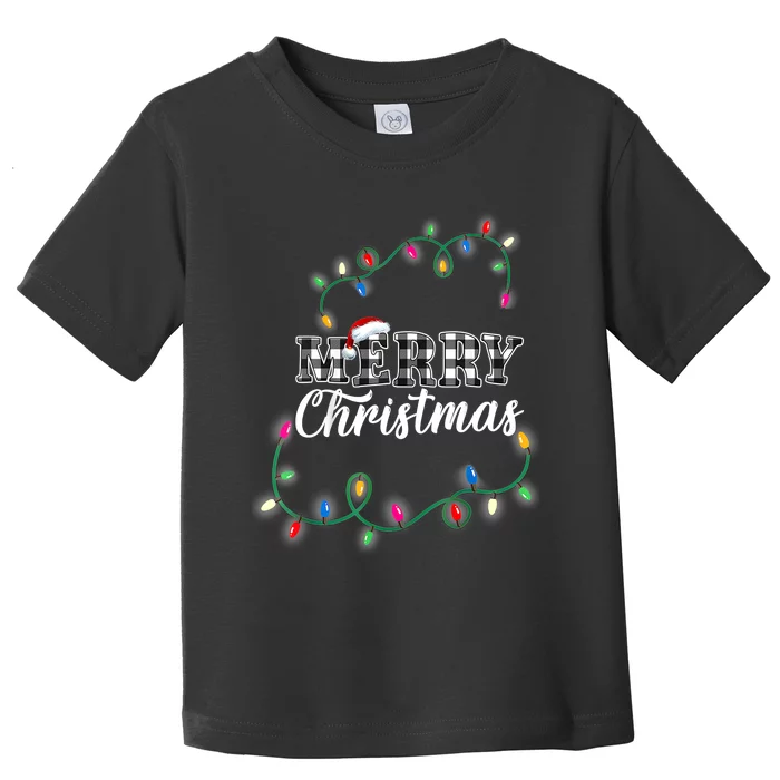 Merry Christmas Holiday Tree Lights Toddler T-Shirt