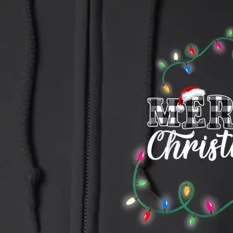 Merry Christmas Holiday Tree Lights Full Zip Hoodie