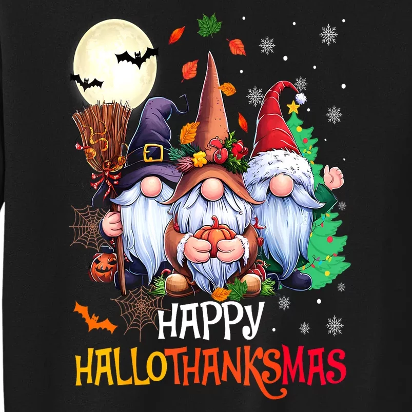 Merry Christmas Hallothanksmas Gnomes Lover Halloween Gift Sweatshirt