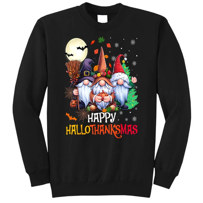 Merry Christmas Hallothanksmas Gnomes Lover Halloween Gift Sweatshirt