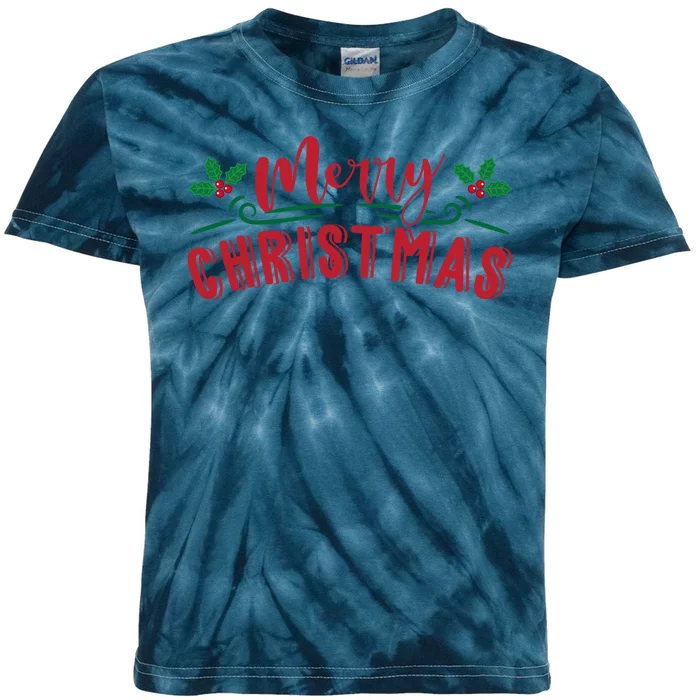 Merry Christmas Holiday Gift Kids Tie-Dye T-Shirt