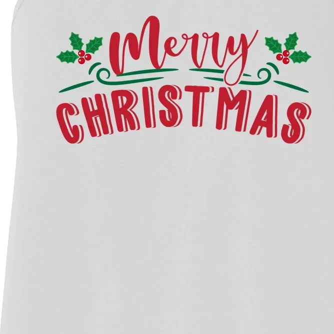 Merry Christmas Holiday Gift Women's Racerback Tank