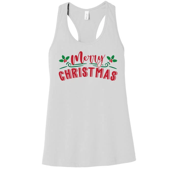 Merry Christmas Holiday Gift Women's Racerback Tank