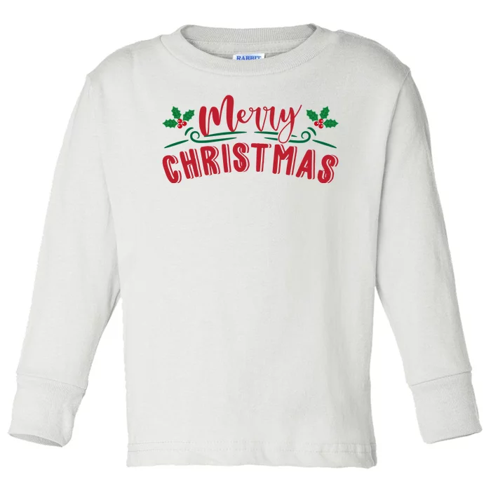 Merry Christmas Holiday Gift Toddler Long Sleeve Shirt