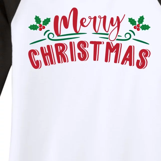 Merry Christmas Holiday Gift Women's Tri-Blend 3/4-Sleeve Raglan Shirt