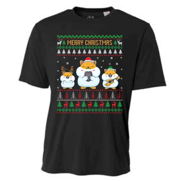 Merry Christmas Hamster Ugly Sweater Cute Hamster Elf Santa Meaningful Gift Cooling Performance Crew T-Shirt