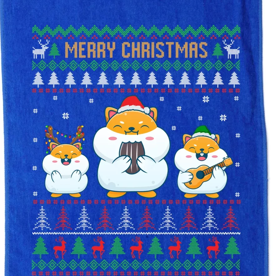 Merry Christmas Hamster Ugly Sweater Cute Hamster Elf Santa Meaningful Gift Platinum Collection Golf Towel