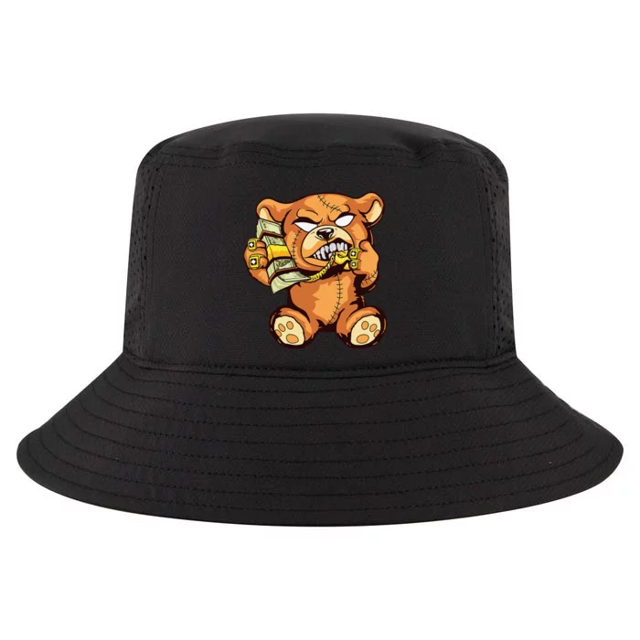 Money Calling Hip Hop Teddy Bear Gangster Rap Drip Swag Dope Cool Comfort Performance Bucket Hat