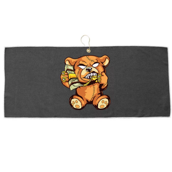 Money Calling Hip Hop Teddy Bear Gangster Rap Drip Swag Dope Large Microfiber Waffle Golf Towel