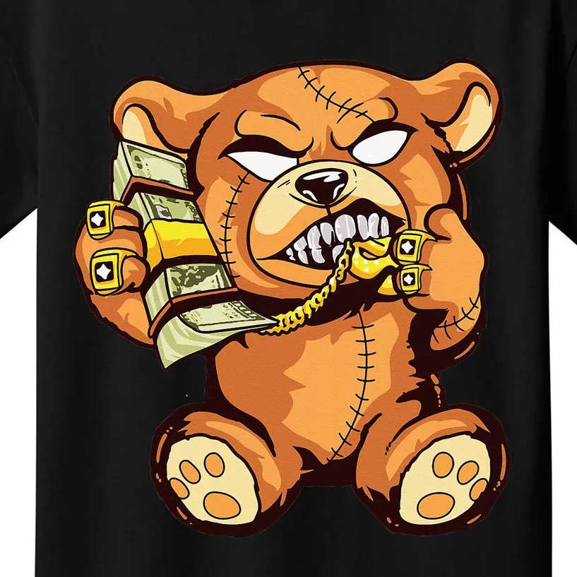 Money Calling Hip Hop Teddy Bear Gangster Rap Drip Swag Dope Kids T-Shirt