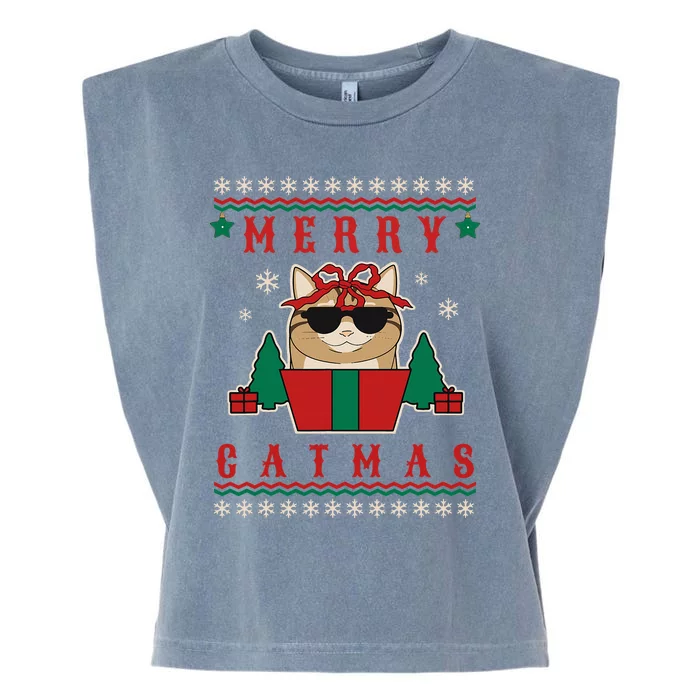 Merry Catmas! Have a purrfect holiday season! Garment-Dyed Women's Muscle Tee