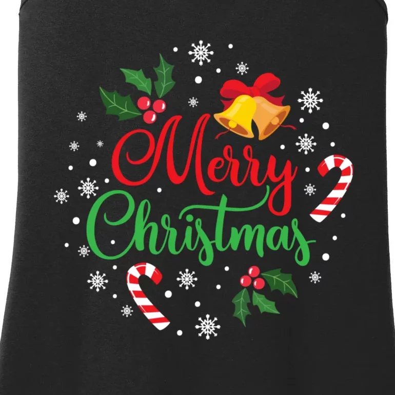 Merry Christmas Happy Family Xmas Gift Idea Ladies Essential Tank