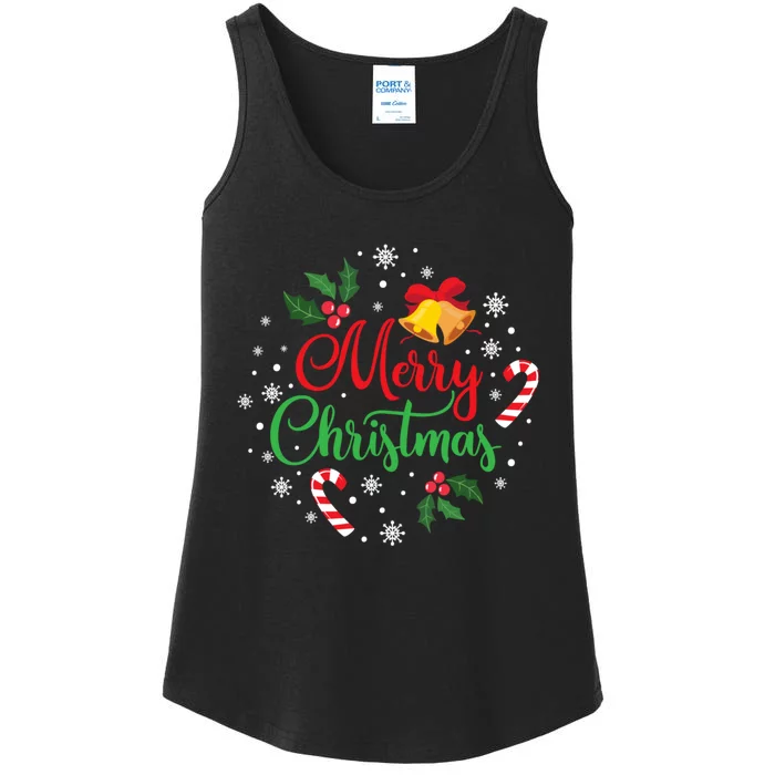 Merry Christmas Happy Family Xmas Gift Idea Ladies Essential Tank