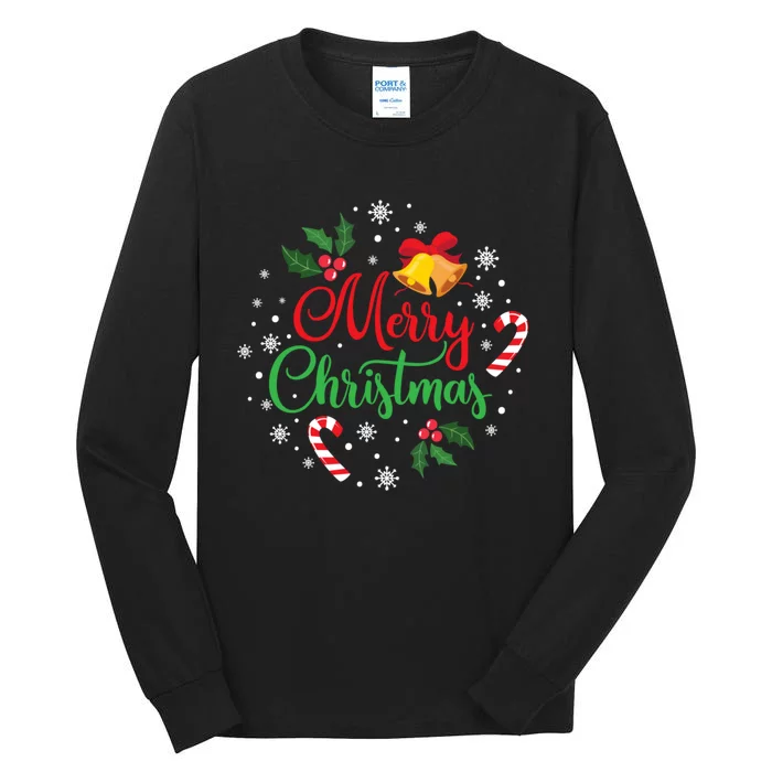 Merry Christmas Happy Family Xmas Gift Idea Tall Long Sleeve T-Shirt