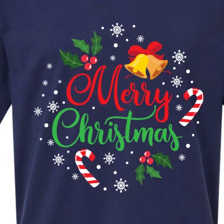 Merry Christmas Happy Family Xmas Gift Idea Sueded Cloud Jersey T-Shirt