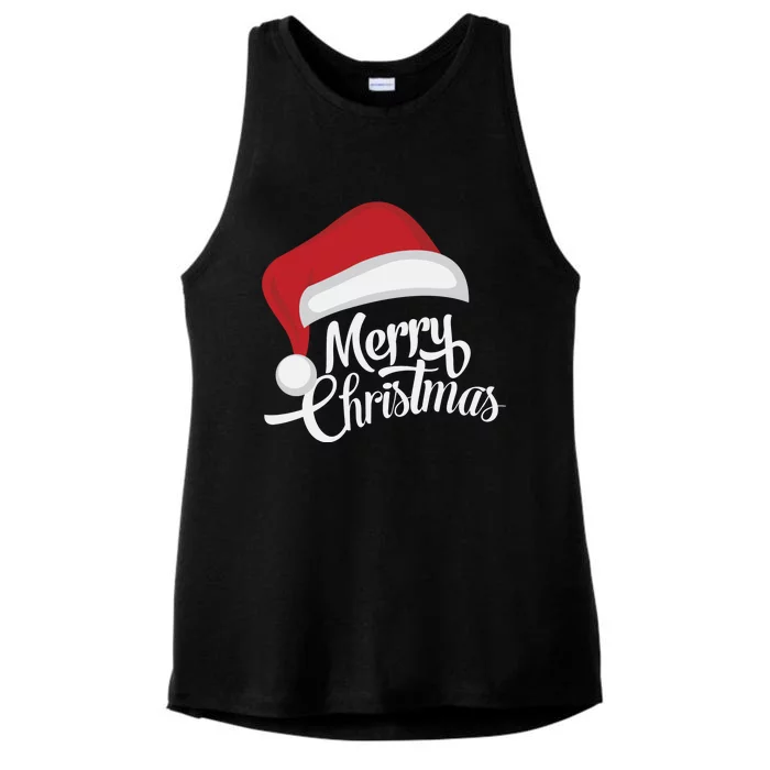 Merry Christmas Hoodie Ladies Tri-Blend Wicking Tank