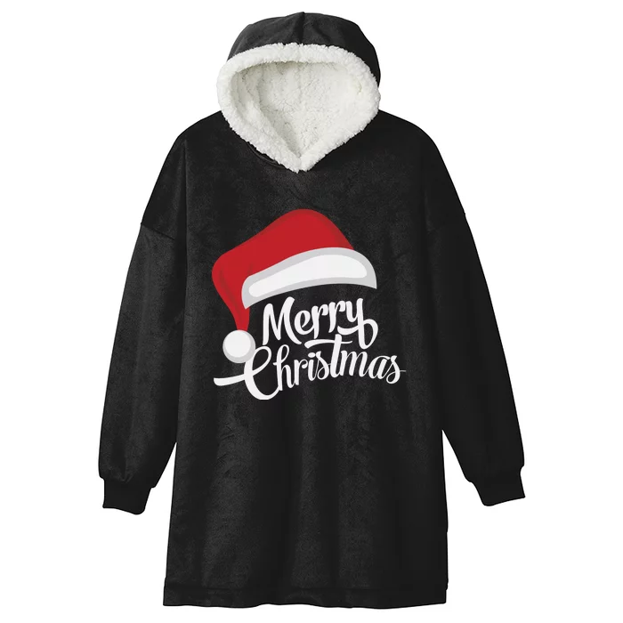 Merry Christmas Hoodie Hooded Wearable Blanket