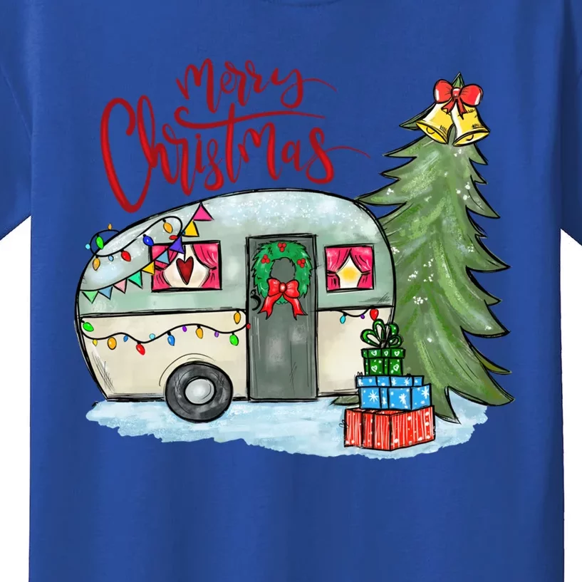 Merry Christmas Happy Camper Funny Camping Life Family Xmas Great Gift Kids T-Shirt