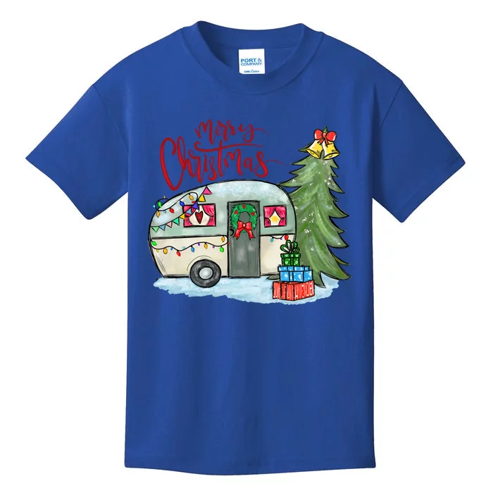 Merry Christmas Happy Camper Funny Camping Life Family Xmas Great Gift Kids T-Shirt