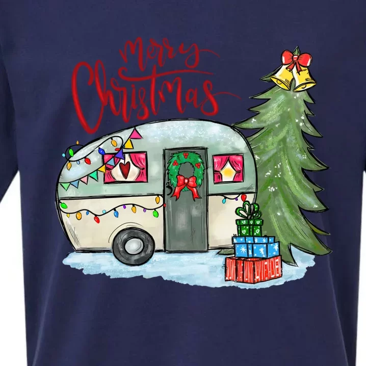 Merry Christmas Happy Camper Funny Camping Life Family Xmas Great Gift Sueded Cloud Jersey T-Shirt