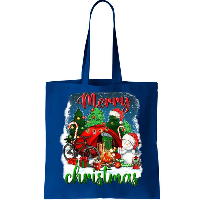 Merry Christmas Happy Camper Funny Camping Life Family Xmas Gift Tote Bag