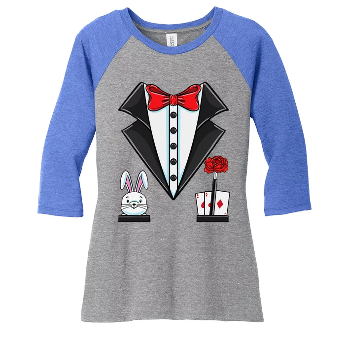 Magician Costume Halloween Women's Tri-Blend 3/4-Sleeve Raglan Shirt