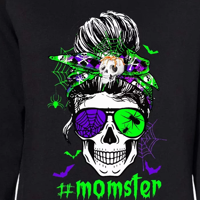 Momster Costume Halloween Skull Mom Womens California Wash Sweatshirt