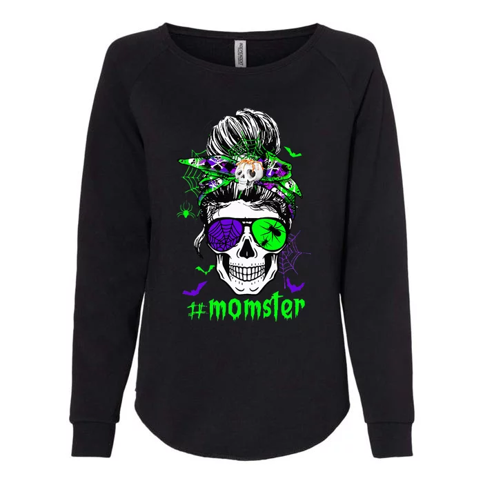 Momster Costume Halloween Skull Mom Womens California Wash Sweatshirt