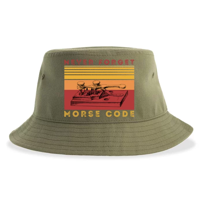 Morse Code Ham Amateur Radio Great Giftnever Forget Old Tech Hobbyist Gift Sustainable Bucket Hat