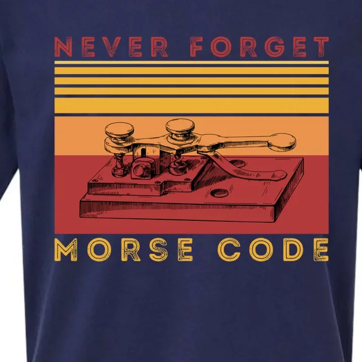 Morse Code Ham Amateur Radio Great Giftnever Forget Old Tech Hobbyist Gift Sueded Cloud Jersey T-Shirt