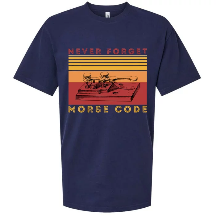 Morse Code Ham Amateur Radio Great Giftnever Forget Old Tech Hobbyist Gift Sueded Cloud Jersey T-Shirt