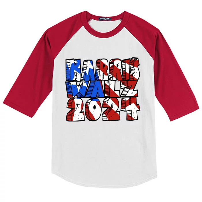 Michael Chabon Harris Walz 2024 Kids Colorblock Raglan Jersey