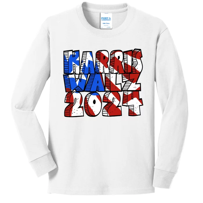 Michael Chabon Harris Walz 2024 Kids Long Sleeve Shirt