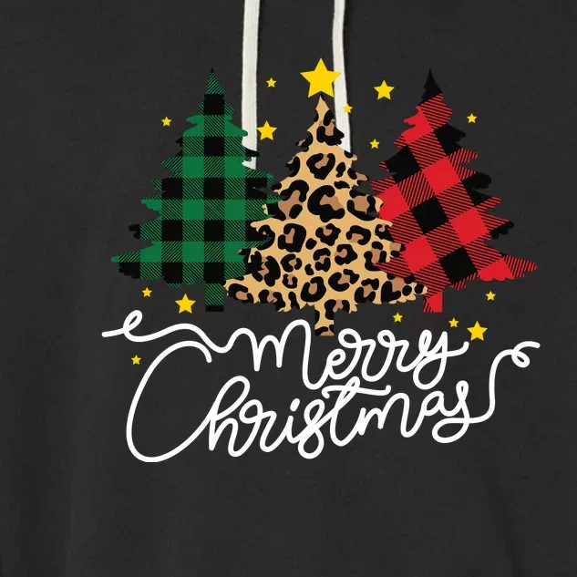 Merry Christmas Holiday Trees Garment-Dyed Fleece Hoodie