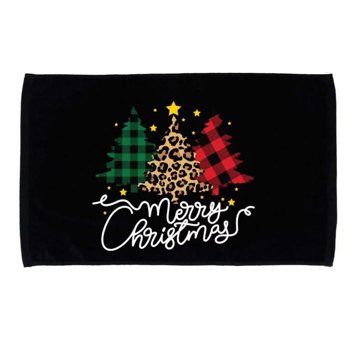 Merry Christmas Holiday Trees Microfiber Hand Towel