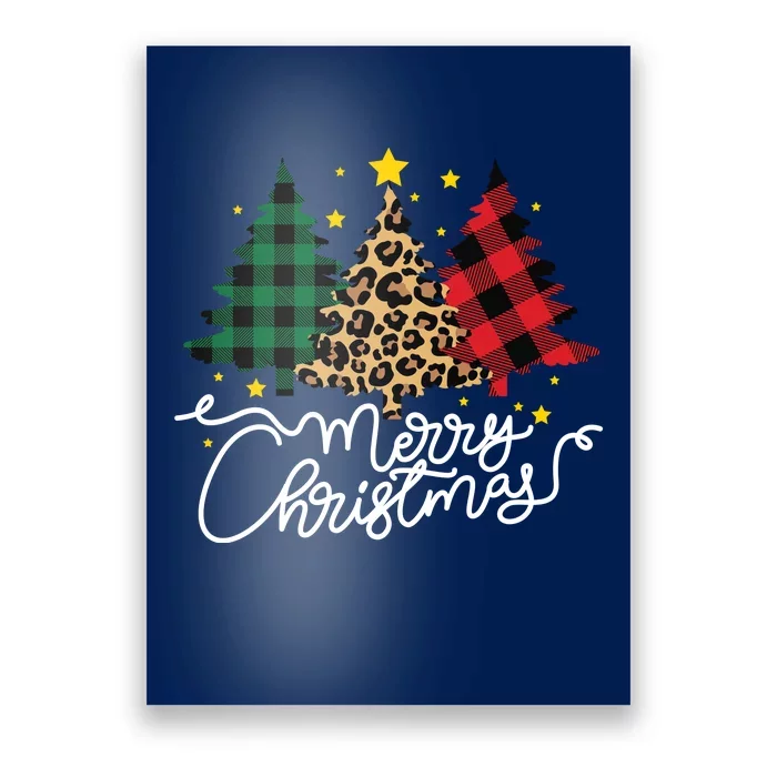 Merry Christmas Holiday Trees Poster