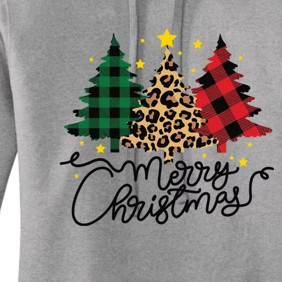 Merry Christmas Holiday Trees Women's Pullover Hoodie