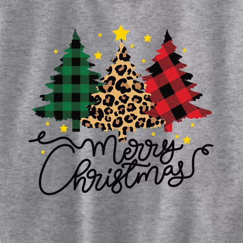 Merry Christmas Holiday Trees Kids Sweatshirt