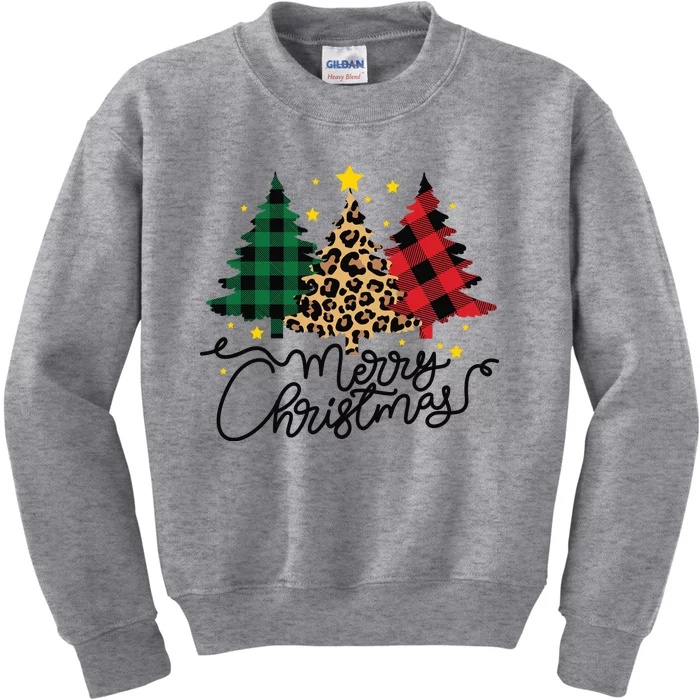 Merry Christmas Holiday Trees Kids Sweatshirt