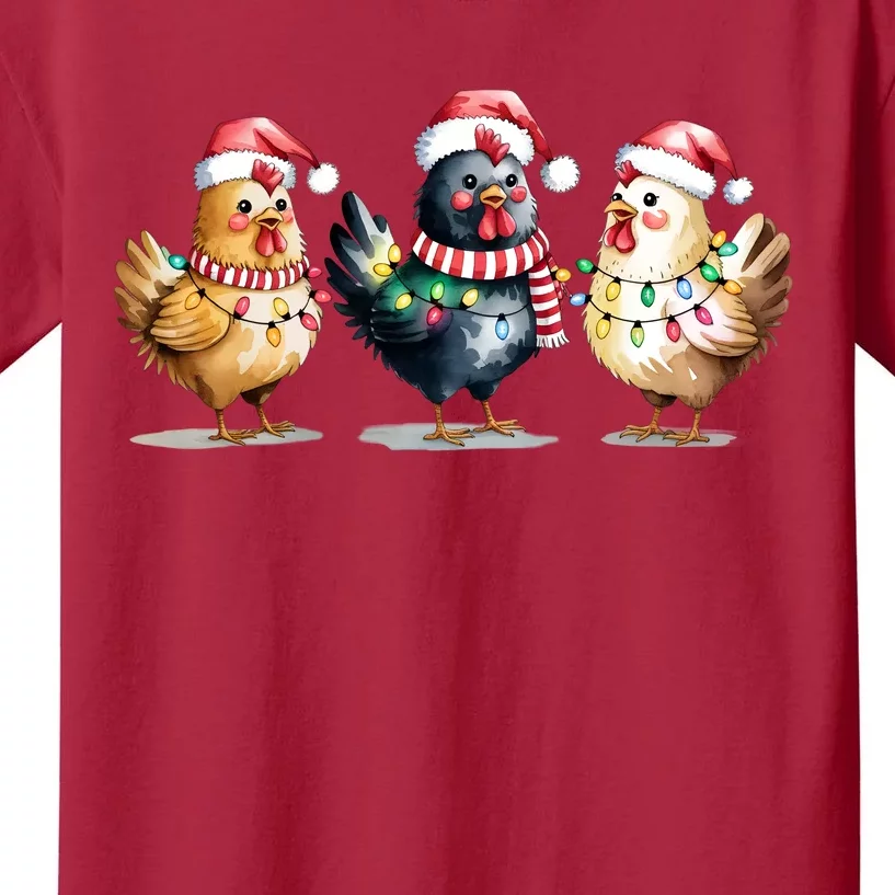 Merry Christmas Holiday Chicken Xmas Kids T-Shirt