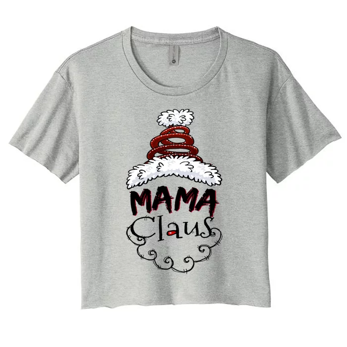 Mama Claus Happy Santa Claus Family New Christmas Gift Women's Crop Top Tee