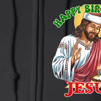 Merry Christmas Happy Birthday Jesus Funny Christian Holiday Full Zip Hoodie