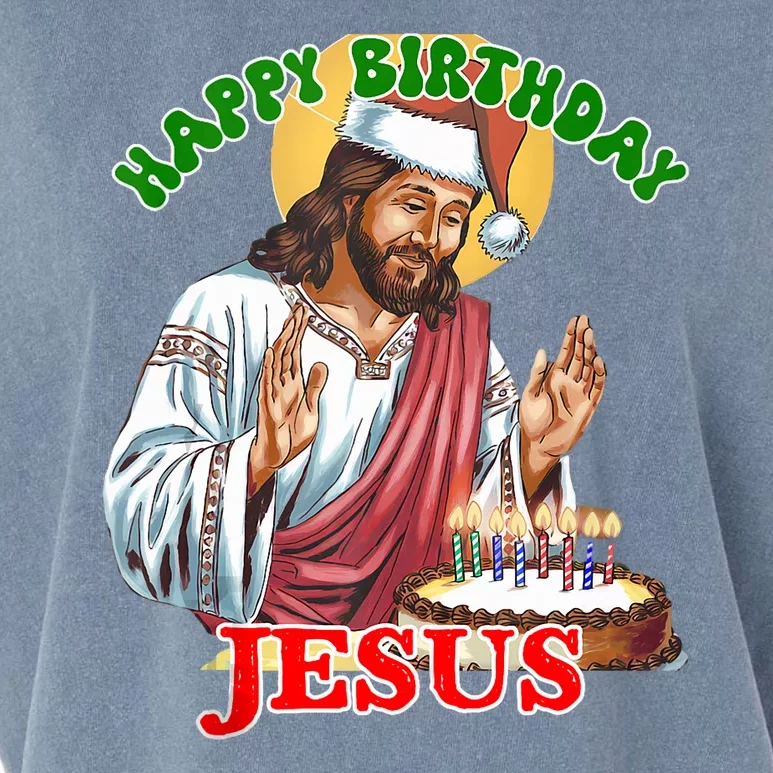 Merry Christmas Happy Birthday Jesus Funny Christian Holiday Garment-Dyed Women's Muscle Tee