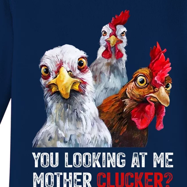 Mother Clucker Hen Humor | Chicken Shirts For Chicken Lovers Baby Long Sleeve Bodysuit