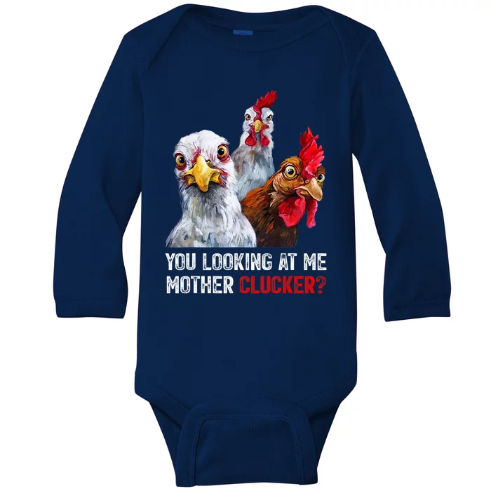 Mother Clucker Hen Humor | Chicken Shirts For Chicken Lovers Baby Long Sleeve Bodysuit