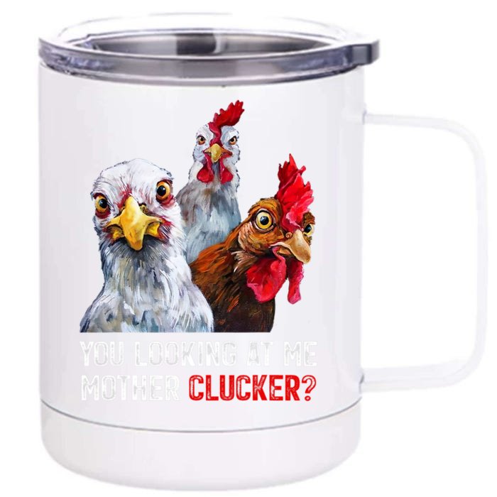 Mother Clucker Hen Humor | Chicken Shirts For Chicken Lovers Front & Back 12oz Stainless Steel Tumbler Cup