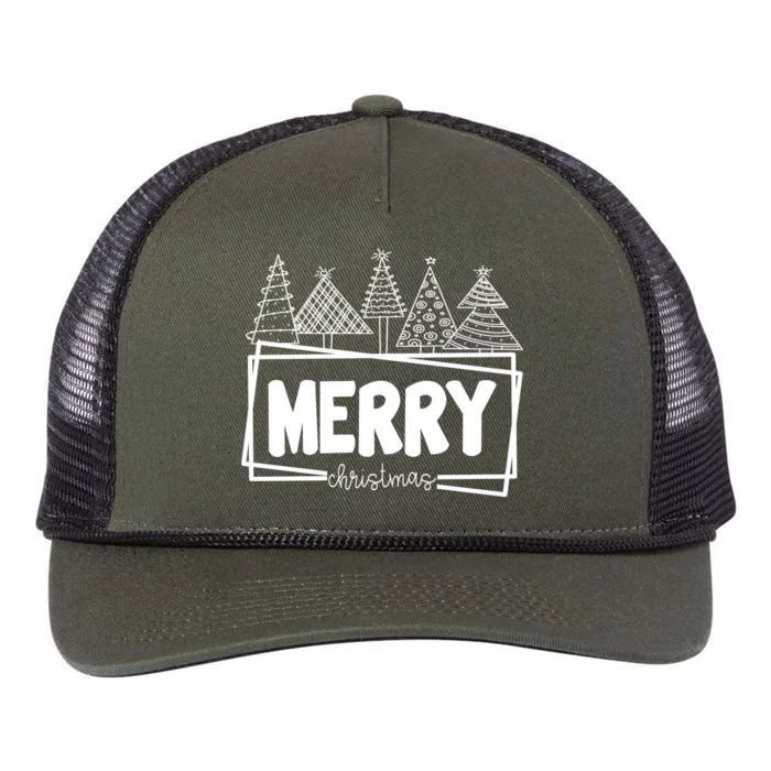 Merry Christmas Holiday Festive Retro Rope Trucker Hat Cap