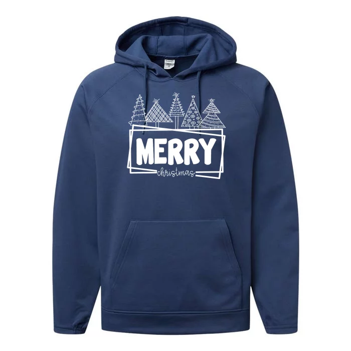 Merry Christmas Holiday Festive Performance Fleece Hoodie