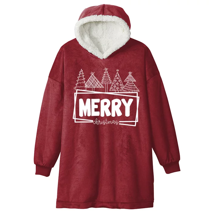 Merry Christmas Holiday Festive Hooded Wearable Blanket