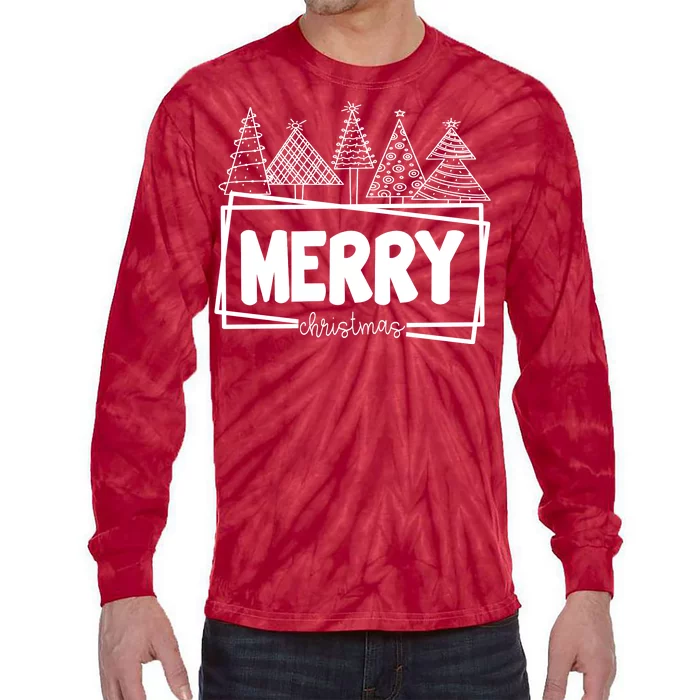 Merry Christmas Holiday Festive Tie-Dye Long Sleeve Shirt